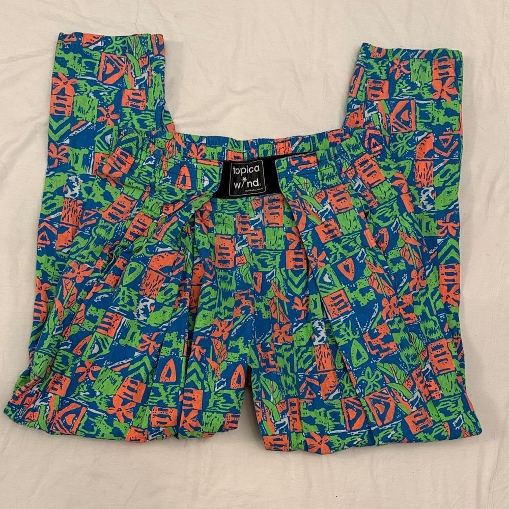 Tropical Wind Colorful Print balloon pants vintage